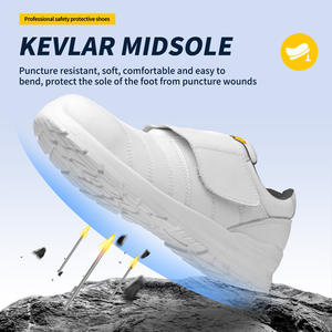 Zapatos de Seguridad JIANKUN Blancos con Suela de Goma, Puntera de Acero Anti-Impactos, Plantilla de Malla Compuesta, Tipo Zapatillas o Chanclas - Product Image 2