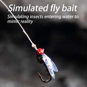 Juego de anzuelos para pesca de mosquitos de ojos rojos, 70 cm, línea de carbono, anzuelo múltiple para pesca con señuelos en ríos. - Product Image 5