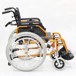 Sedia a rotelle manuale portatile in alluminio carrello da viaggio sedia a rotelle semovente pieghevole per portatori di handicap e disabilitare gli anziani - Product Image 1