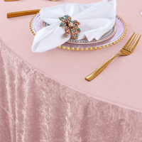 Nappe de table ronde pour hôtel, personnalisée, faite à la main, multicolores, or rose, luxueuse, moderne, durable, imperméable, en velours lavé