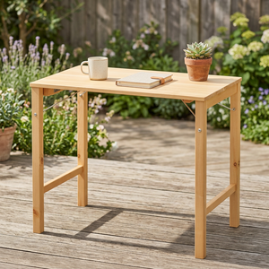Table de camping pliable en bois – Table d'extérieur portable à 4 pieds avec design facile à transporter pour le camping, les pique-niques et les voyages - Product Image 1