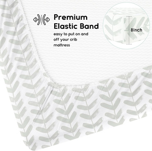 Cozy Soft Fitted Bassinet <strong>Sheet</strong> Breathable 300tc Anti-Dust Mite Anti-Static European-American Style <strong>Travel</strong> <strong>Cot</strong> Mattress Cover - Product Image 5