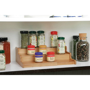 Bamboo <b>Kitchen</b> Storage <b>Rack</b> 3 Tier Staircase Shape Space Saving Multifunctional Organizing Table - Product Image 4