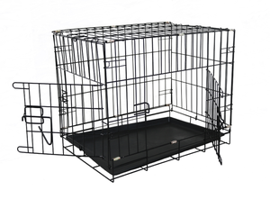 Idoor sızdırmaz Pan ile tek kapılı köpek sandık gelişmiş Metal demir tel kulübesi canlı kullanım için plastik tepsi palet içerir - Product Image 3