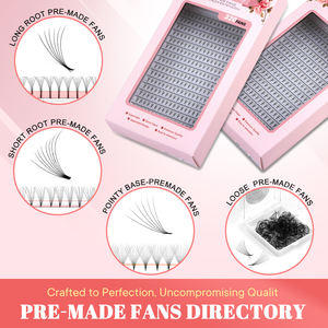 ถาดต่อขนตาแบบพัดปลายแหลม <span class=keywords><strong>ราคา</strong></span>โรงงาน 120 ชิ้น ขนตาต่อแบบก้านยาวและก้านสั้น ขนตาสำเร็จรูปแบบพัดสำหรับต่อขนตาแบบวอลุ่ม - Product Image 2