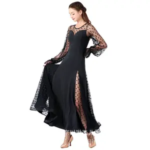 Trim The Waist Ratio High Quality Performance Wear Women Adult Ballroom Competition Floral Dress