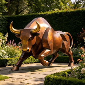 Escultura de Toro de Bronce Hecha a Medida para Jardines Exteriores; Escultura Grande - Product Image 2