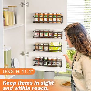 4 Pack Spice Rack Wall Mounted Spice Seasonings Organizer Spice Shelf Storage Holder for <b>Kitchen</b> <b>Pantry</b> Cabinet Spice Jars - Product Image 2
