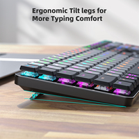 Keyboard Mekanik Profil Rendah Silent Red Switch 2.4G RGB Nirkabel Kantor Komputer Pelat Aluminium Gaming Keyboard Mekanik