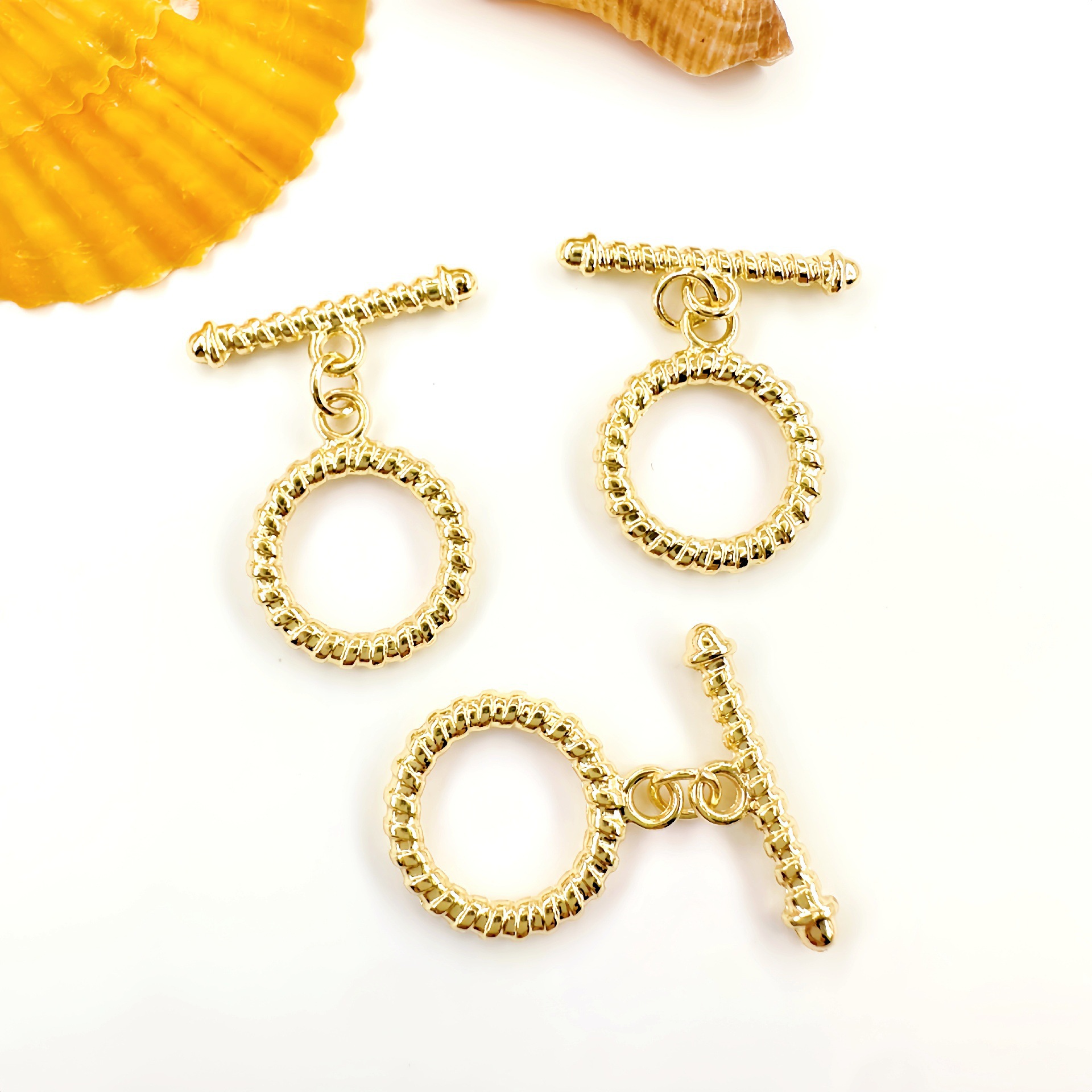 Fermoir de collier en fil d'or 14 carats, fermoir OT, taille 4 préservant la couleur