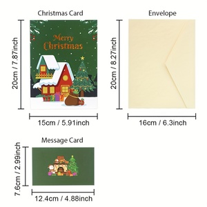 บัตรอวยพรแบบด้านข้างเป็นมิตรกับสิ่งแวดล้อมสำหรับบ้าน3D เตาผิงแบบออฟเซ็ตเป็นมิตรกับสิ่งแวดล้อม - Product Image 3