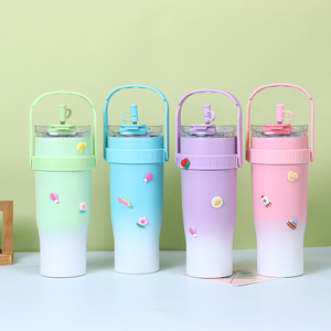 Gobelets isothermes personnalisés en acier inoxydable à double paroi de 40 oz, tasses de voyage écologiques avec poignée, vente en gros de bouteilles d'eau aux États-Unis - Product Image 1