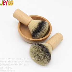 Brosse à barbe en poils <span class=keywords><strong>de</strong></span> bambou écologique, manche en bambou, brosse à raser professionnelle pour barbier, logo personnalisable, pour hommes, salon <span class=keywords><strong>de</strong></span> coiffure, usage domestique - Product Image 1