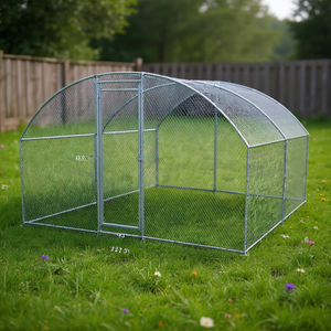 Gallinero de metal de 10 x 10 pies con cubierta impermeable, corral para gallinas con acceso interior y exterior para uso en patios traseros. - Product Image 2