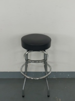 Tabouret de bar pivotant à double anneau chromé avec logo personnalisé, vente en gros d'usine, tabouret de magasin