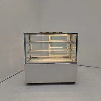 Nouvelle Arrivée Vitrine Réfrigérée Commerciale Rétro Noire 350L avec Porte Vitrée pour Gâteaux et Aliments