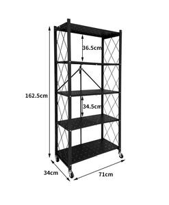 Scaffale Pieghevole in Metallo <span class=keywords><strong>a</strong></span> 5 Ripiani per <span class=keywords><strong>Cucina</strong></span>, Ecologico, per Forno <span class=keywords><strong>a</strong></span> Microonde e Organizzazione Spezie - Product Image 2