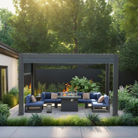 Fabricant Pare-Soleil Protection Imperméable Extérieur Aluminium Acier Corten Cadre Jardin Pergola