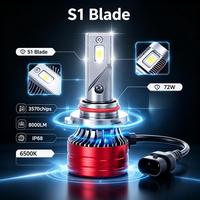 Phares LED de voiture SunRise S1 881 12V 72W 8000LM 6500K, étanches IP68, système de refroidissement, Canbus Plug and Play, ajustement universel
