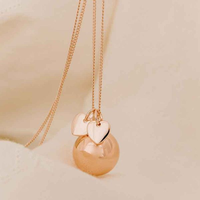 Collier Bola de Grossesse Personnalisable en Acier Inoxydable Or Rose, Pendentif Boule Sonore de Maternité, Bijou pour Femme, Cadeau
