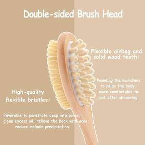 Factory Wholesale 100% Natural Vegan Sisal Bristle Exfoliating <b>Brush</b> Bamboo Wooden <b>Handle</b> Shower Dry Body Bath <b>Brush</b> - Product Image 3