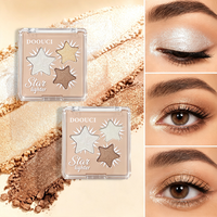 DOOUCI OEM/ODM Kosmetik Kecantikan Makeup Tiga Warna Palet Highlight Portabel yang Dapat Dibaurkan dan Halus Seperti Sutra