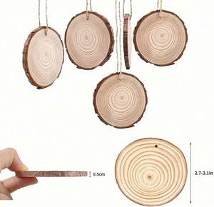 เครื่องประดับต้นสนธรรมชาติที่ยังไม่เสร็จงานฝีมือ DIY 3ซม.-20ซม. ชิ้นไม้วงกลมงานปาร์ตี้คริสต์มาสภาพวาดเปลือกไม้ของขวัญแปลกใหม่ - Product Image 5