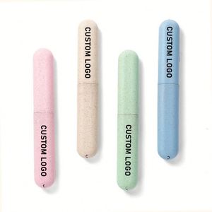 Étui à brosse à dents écologique en paille de blé, étui de voyage portable pour brosse à dents, étui de rangement pour articles de toilette, support pour brosse à dents en paille de blé - Product Image 1