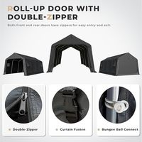 Abri Portable Robuste Entièrement en Acier de 4 x 6 m pour Voiture, Camion, Bateau, avec Évents Anti-Neige, Auvents de Rangement Extérieur