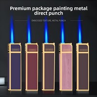 Briquet de luxe fin et léger, rechargeable, en métal, coupe-vent, pour cigarettes ou huile – Idéal pour les cadeaux promotionnels