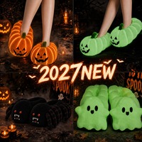 Pantuflas de Calabaza que Brillan en la Oscuridad para Halloween, Pantuflas de Casa de Peluche para Mujer, Divertidas y Personalizadas para Invierno