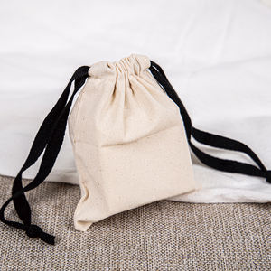 Pochette cadeau pour bijoux <span class=keywords><strong>en</strong></span> coton biologique et lin, biodégradable et recyclable, avec cordon de serrage - Product Image 3