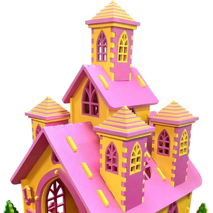 Niños DIY juego al aire libre Casa <span class=keywords><strong>de</strong></span> construcción <span class=keywords><strong>de</strong></span> bloques altura 185Cm 189 Uds Castillo niños jugar casa educativo 3D rompecabezas Juguetes - Product Image 1