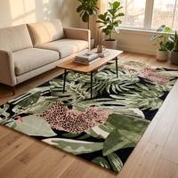 Tapis d'appoint en acrylique pour salon, motif léopard, décoration de salle à manger, vente en gros