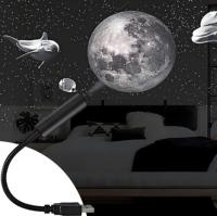 Lampe LED USB haute définition 360 degrés réglable lune océan vie étoile galaxie projecteur veilleuse pour chambre bricolage haute