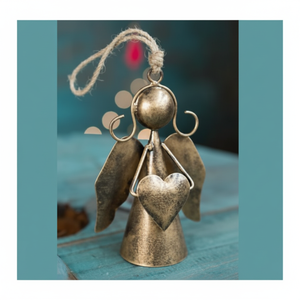 Antique Style Métal Suspendu Ange Ornements De Noël Arbre Décoration Festive Décor À La Maison Cadeau De Vacances À Collectionner Ange Figurine - Product Image 1