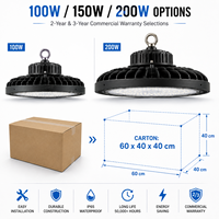 Projecteur LED UFO pour Grandes Hautesurs 100W 150W 200W Étanche IP65 120LM/W Certifié ETL pour Éclairage Industriel Entrepôt Usine Stade