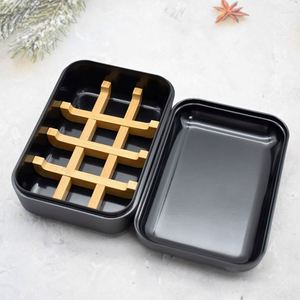 Hot Sale <b>Bamboo</b> Kitchen Draining <b>Soap</b> <b>Dishes</b> Travel <b>Soap</b> Box with Lid - Product Image 3