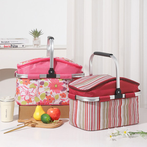 Cesta de Picnic Plegable Aislada de 300D con Asas, Bolsa Térmica Resistente al Agua para Entrega de Alimentos, Almacenamiento Portátil para Camping - Product Image 2