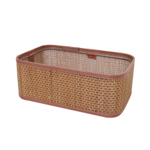 Caja de almacenamiento de ratán de estilo nórdico para dormitorios, cesta de almacenamiento de ropa con tapa, organizador de juguetes y libros, caja de almacenamiento de aperitivos - Product Image 5