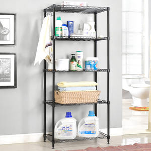 Estante de almacenamiento de malla de alambre de acero metálico de 5 niveles, tipo de pie, multifunción moderna para cocina, lavandería, Baño - Product Image 3