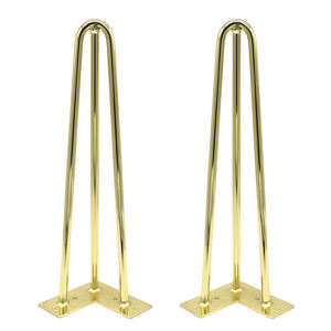 أرجل طاولة الفاخرة الحديثة جولة الزجاج الصلب الكروم الطعام الطعام القهوة أثاث معدني روز الذهب دبوس الشعر أرجل طاولة للجداول - Product Image 3