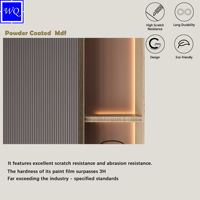 Porte de dressing moderne en MDF avec revêtement en poudre, porte de chambre à coucher, porte de meuble d'intérieur