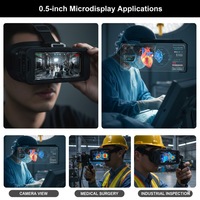Micro OLED MIPI UXGA 0,5 pouces 1600x1200 4:3 avec carte de commande et mode DP Alt pour VR/AR, vision nocturne/imagerie thermique
