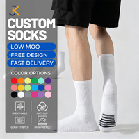 Chaussettes de basketball en coton à logo personnalisé, haute élasticité, respirantes et compressives pour la course et le sport (vente en gros)