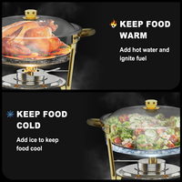 Plats de service en acier inoxydable 4,5 L, chauffe-plats à alcool, argent et or, grande capacité, pour buffets, événements et fêtes - Vente chaude