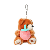 Internet-celebrity schattig klein beertje fruitvormige hanger pluche speelgoed sleutelhanger polyester 10cm unisex 5-7 jaar gemaakt in China mesh tas