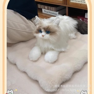 Round Plush Pet Bed <b>Mat</b> Soft Fluffy <b>Cat</b> Sleeping Cushion Four Seasons Warm Floor Pad For Indoor <b>Cats</b> - Product Image 4