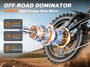 จักรยานไฟฟ้า US 1000W GT16 ขนาด 16 นิ้ว ยางอ้วน สำหรับทางดิน ทางกรวด ทางลูกรัง EMTB E-Bike สำหรับผู้ใหญ่ GT16 แบตเตอรี่ในตัว รุ่น M - Product Image 5