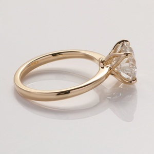 Anillo de Boda de Oro de 18k con Piedra de Moissanita Redonda de 2ct Def Vvs, Anillos de Moda, Joyería Fina al por Mayor - Product Image 2